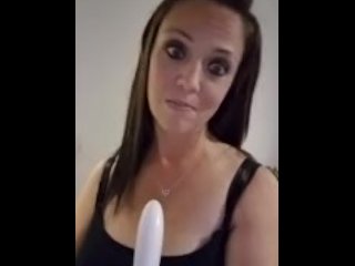Hot horny MILF fucks herself with new toy