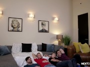 Preview 3 of NextDoorRaw All Hunks Sleepover Turns to BB Orgy!
