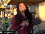 Preview 3 of Maya Bijou Petite Latin Teen Flashes Tits In Public