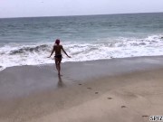 Preview 2 of Looks at Anna Bell Peaks fucking a gigantic cock on the beach