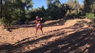 Camping. 4th of July. Outdoor. Scenic. Topless Shooting. Fast Fingering.