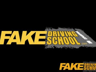 Fake Driving School ebony learner with big tits is worst driver yet screenshot number 0