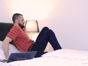 Preview 2 of Maskurbate Horny Stepdad Finds Sons Porn Online!