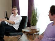 Preview 2 of NextDoorBuddies Markie More Bends Over for Therapist