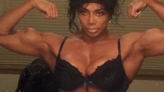 Female Bodybuilder Latia Flexes Huge Muscles @ clips4sale/studio/42900