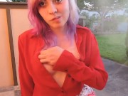 Preview 5 of Teen teasing pussy in public