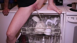 Peeing All Over The Pots And Pans While Loading The Dishwasher