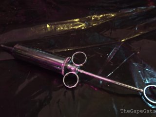 Charlotte Cross Double fisting and using belladonnas fist dildo on a gimp screenshot number 0