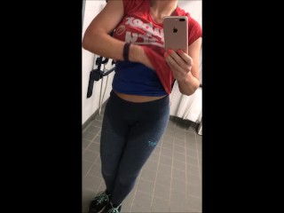 My very first Gym Nude Selfie Video Playing with my Pussy