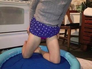 Girl Peeing in front of people at a party. Shaved pussy vagina labia