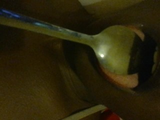 Licking a Spoon..lol