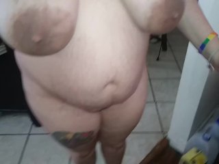 big tits, big ass, big areolas, wet pussy