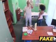 Preview 3 of Fake Hospital Doctor gives sexy ebony Brazilian student a hard fucking