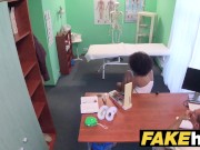 Preview 4 of Fake Hospital Doctor gives sexy ebony Brazilian student a hard fucking