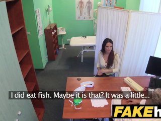 Fake Hospital Tall brunette patient with big natural tits swallows docs cum screenshot number 1