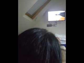 My beautiful neighbour giving me a blowjob