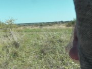 Preview 6 of Pervert masturbate on sunbathing naked woman on wild beach and cumshot POV