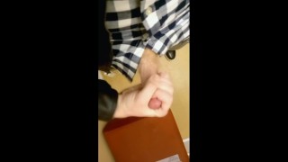 Rubbing Cock on Leather Jacket in Public