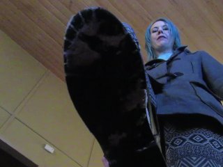 giantess pov, cleaning dirty boots, boot slave, boot licking
