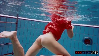Avenna enjoys swimming in the pool