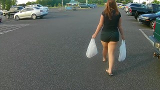Wthick Redhead PAWG Velvet Diablo -No Sex- Creepshot At The Grocery Store