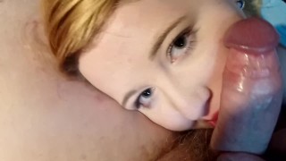 Extreme Closeup POV BlowJob, Ball Suck, Face Fuck, Cum Facial - Sexy Ellie