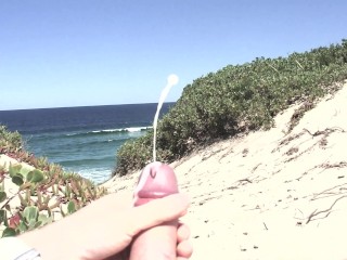 Cum Release at Beach