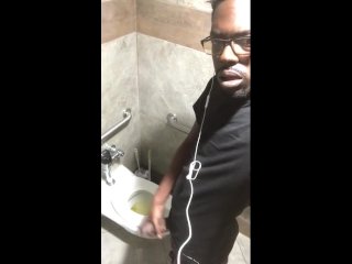 Bust a quickie in public restroom