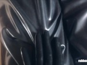 Preview 5 of Her POV - teasing his cock under layers of latex
