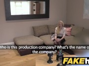Preview 2 of Fake Agent UK Amateur big tits MILF sucks cock for cash on casting couch
