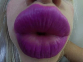 Purple Lipstick Kisses