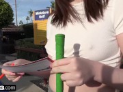 Preview 2 of Maya Kendrick Amateur Teen Flashes Hairy Pussy on Mini-Golf Date