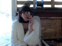 ViiviClouds Smokes Outside in the Cold