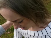 Preview 3 of Love Being Fucked Outside and Gargling Cum