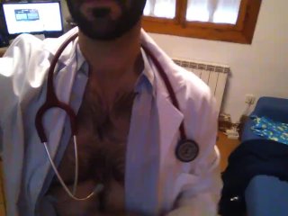 doctor, strip, masturbate, cumshot