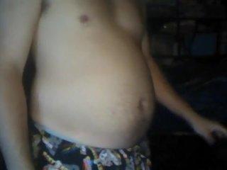 solo male, belly expansion, inflation, bhm