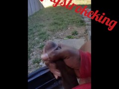 Outside masturbating with cum shot (10-27-2017)