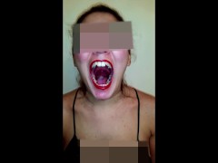 Girl Huge Mouth & Long Tongue