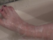 Preview 2 of Suds on pussy. Suds on boobs Feet Toes Arms Fingers. Big tits blonde beauty