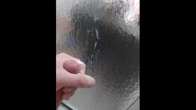 Big cumshot in the shower