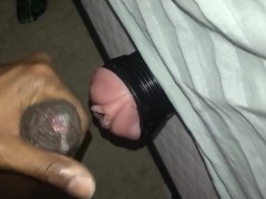 STR8 MARRIED 6’8 BODYBUILDER FUCKS FLESHLIGHT BLAST THICK CUM