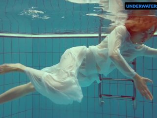 Redhead Diana_hot and horny in a white_dress