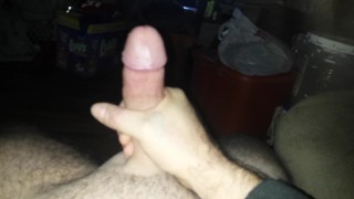 Beating that 10" cock