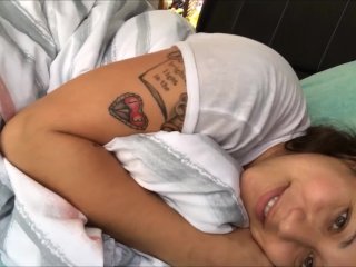 pov, waking up naked, lip fetish