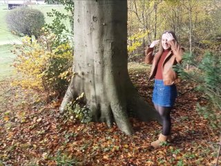 Public Doggystyle & Cum Gargle On Woodland Path