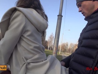 Real public sex. Beautiful fucks on a park bench and shows her_perfect