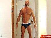 Preview 1 of Alain handsome innocent gym guy in a gay porn.