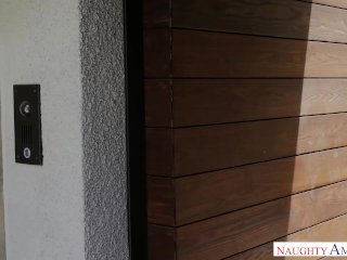 Angela White's big natural tits take over! Naughty America