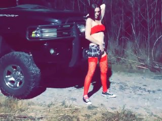 amateur, amateur redhead, sex on truck, doggie style