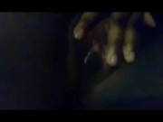 Ebony rubs her pussy til she cum hard on her fingers